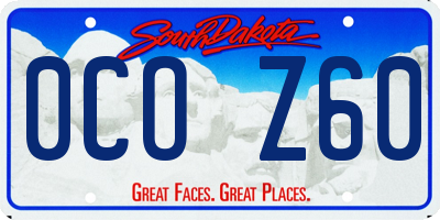 SD license plate 0COZ60