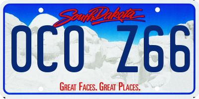SD license plate 0COZ66