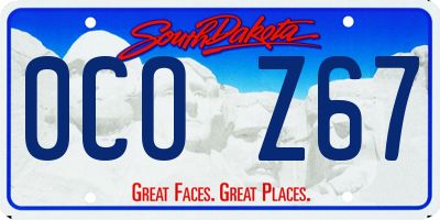 SD license plate 0COZ67