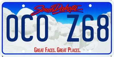 SD license plate 0COZ68