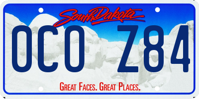SD license plate 0COZ84