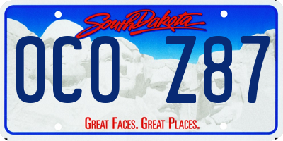 SD license plate 0COZ87