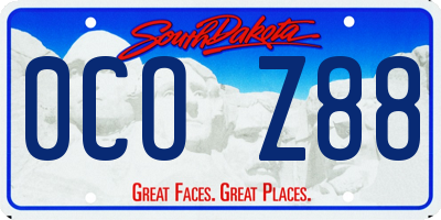 SD license plate 0COZ88