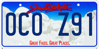 SD license plate 0COZ91