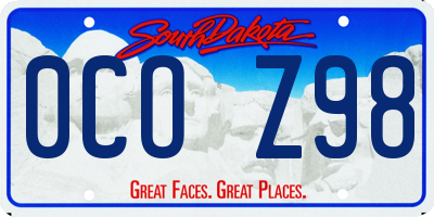 SD license plate 0COZ98