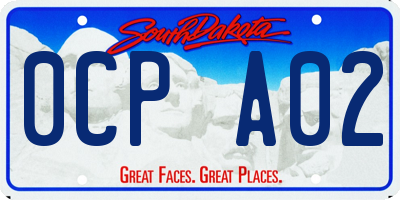 SD license plate 0CPA02