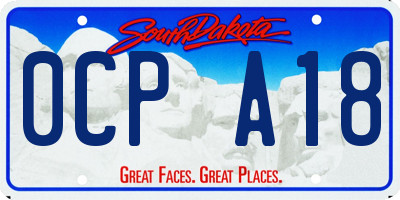 SD license plate 0CPA18