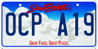 SD license plate 0CPA19