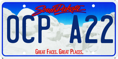 SD license plate 0CPA22
