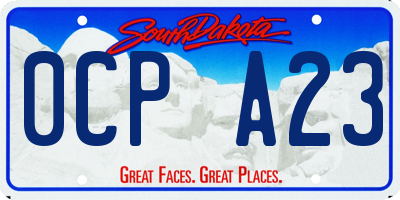 SD license plate 0CPA23