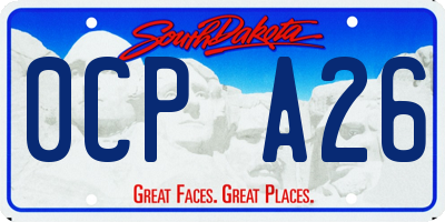 SD license plate 0CPA26