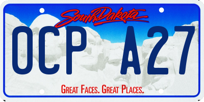 SD license plate 0CPA27