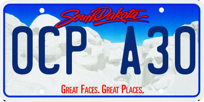 SD license plate 0CPA30