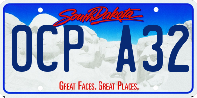 SD license plate 0CPA32