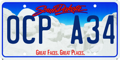 SD license plate 0CPA34