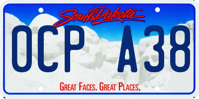 SD license plate 0CPA38