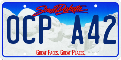 SD license plate 0CPA42