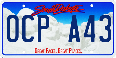 SD license plate 0CPA43