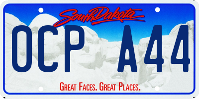 SD license plate 0CPA44