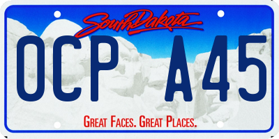 SD license plate 0CPA45