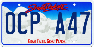 SD license plate 0CPA47