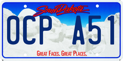 SD license plate 0CPA51