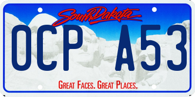 SD license plate 0CPA53