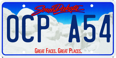 SD license plate 0CPA54