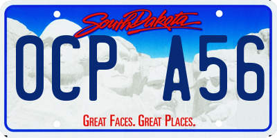 SD license plate 0CPA56