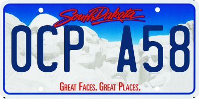 SD license plate 0CPA58