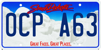 SD license plate 0CPA63