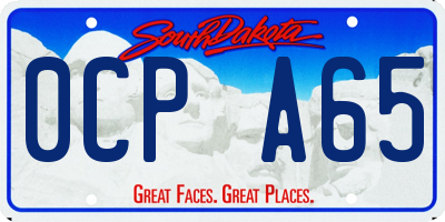 SD license plate 0CPA65