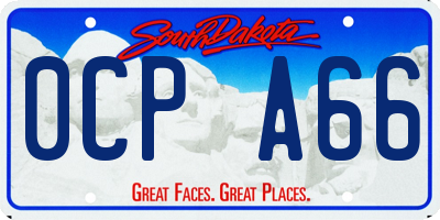 SD license plate 0CPA66