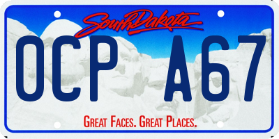 SD license plate 0CPA67