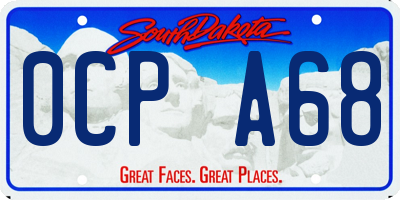 SD license plate 0CPA68