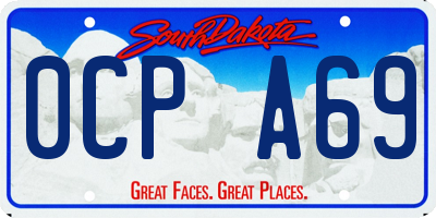 SD license plate 0CPA69