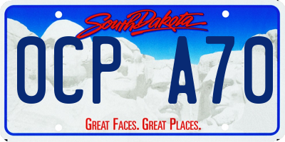 SD license plate 0CPA70