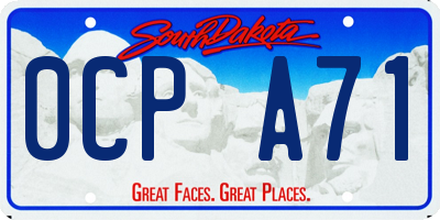 SD license plate 0CPA71