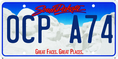 SD license plate 0CPA74