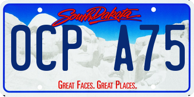 SD license plate 0CPA75