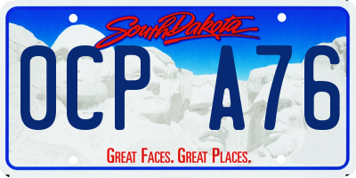 SD license plate 0CPA76