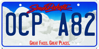 SD license plate 0CPA82