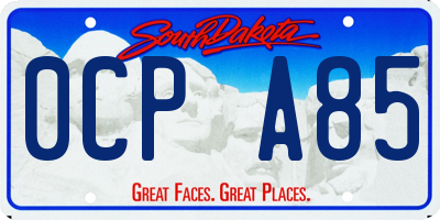 SD license plate 0CPA85