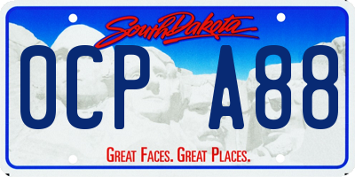 SD license plate 0CPA88