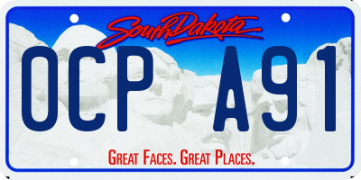 SD license plate 0CPA91
