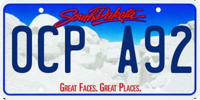 SD license plate 0CPA92