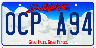SD license plate 0CPA94