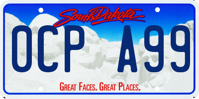 SD license plate 0CPA99