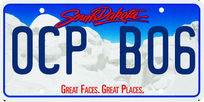 SD license plate 0CPB06