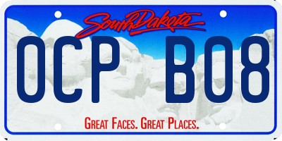 SD license plate 0CPB08